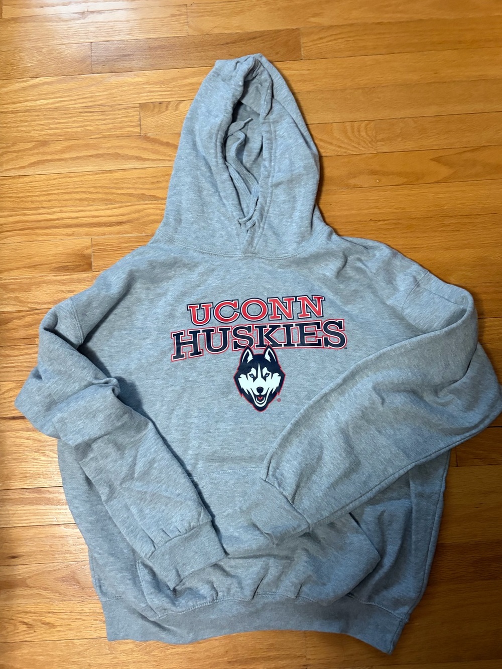 UCONN Huskies Gray Hoodie with Mascot